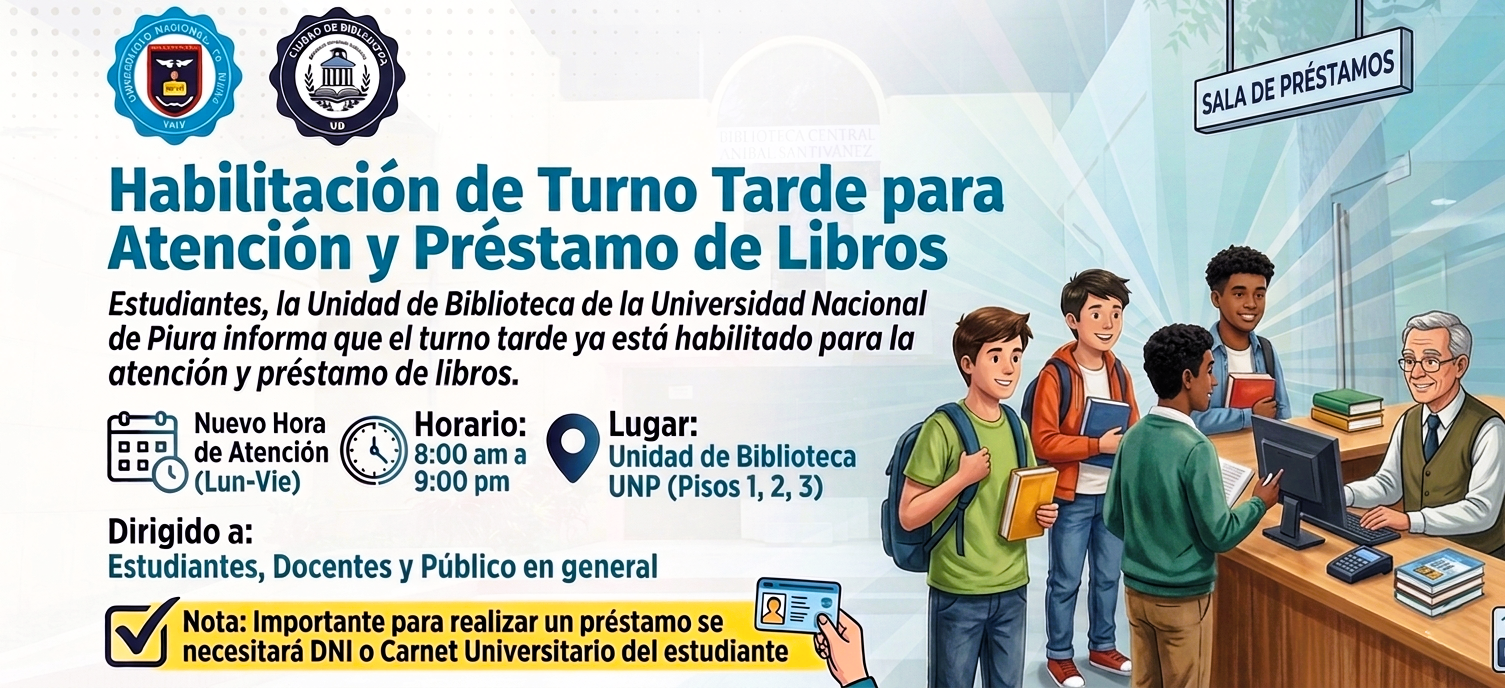 Ampliamos nuestro horario: Préstamos de libros hasta las 9:00 pm